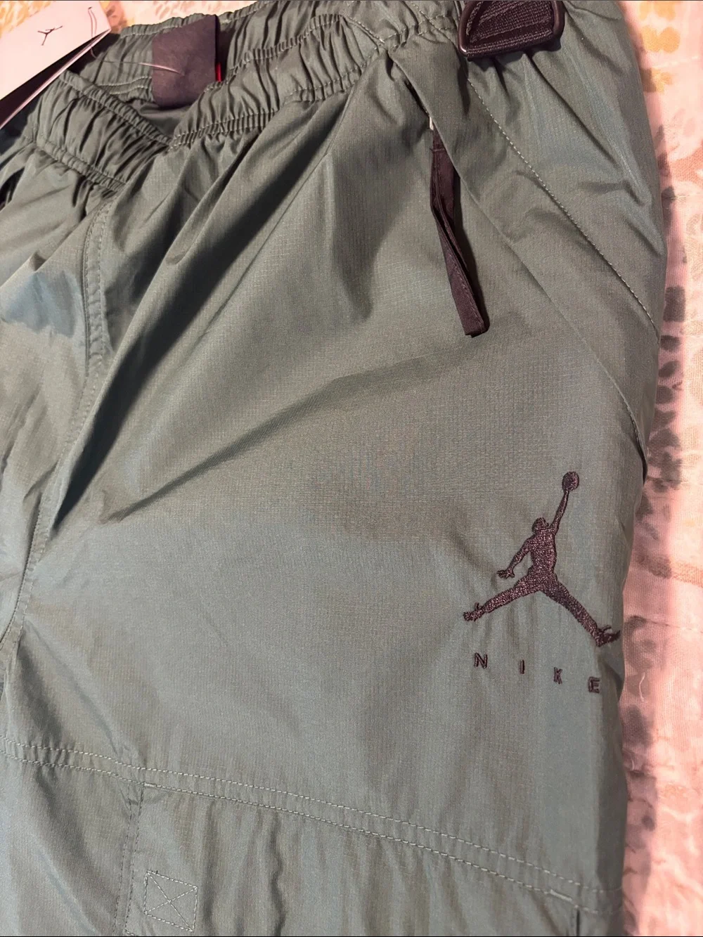 Jordan Men's Dark Green Cargo Pants with Utility Pockets